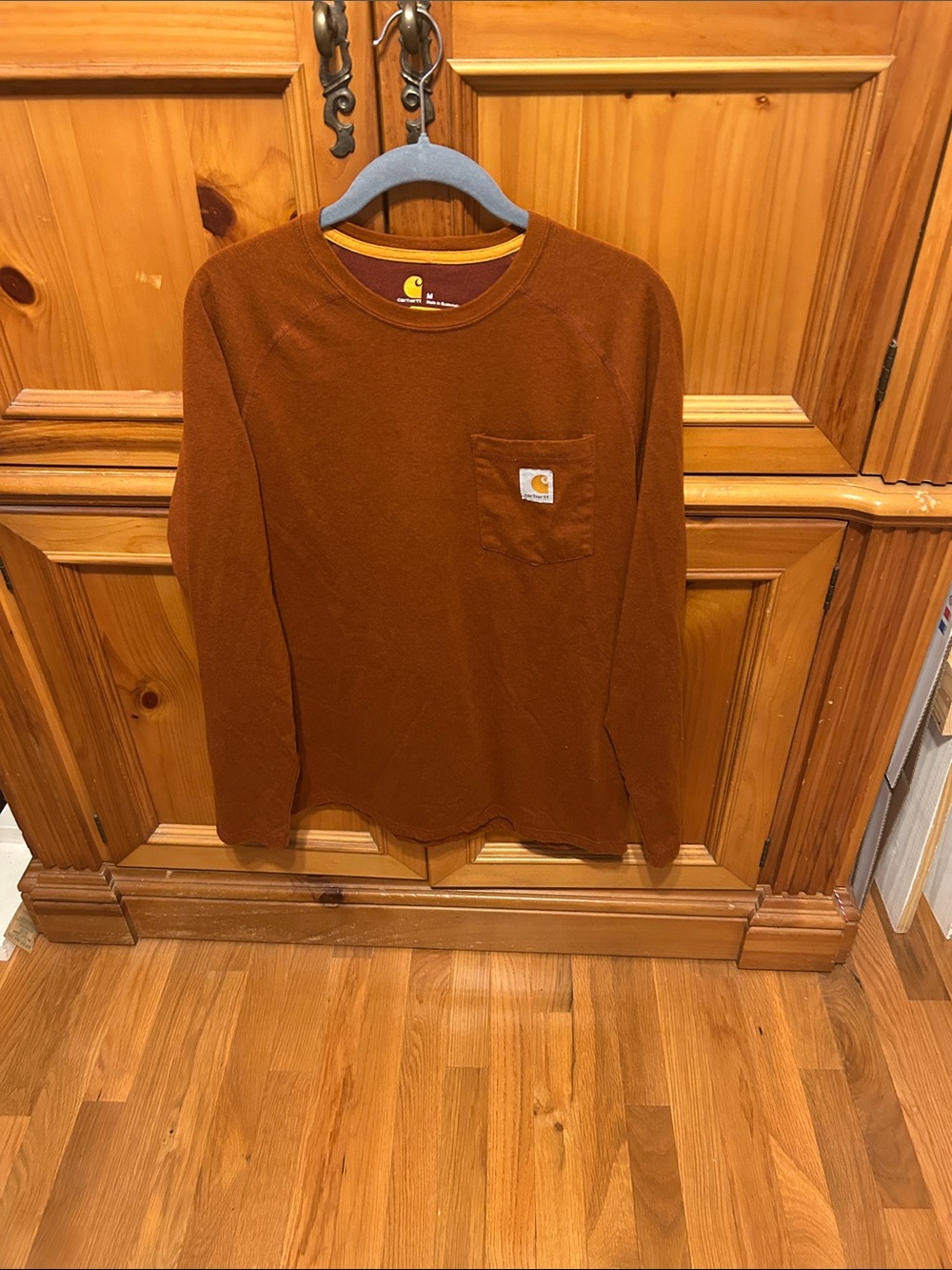 Carhartt Men's Long-Sleeve Pocket Tee in Rust